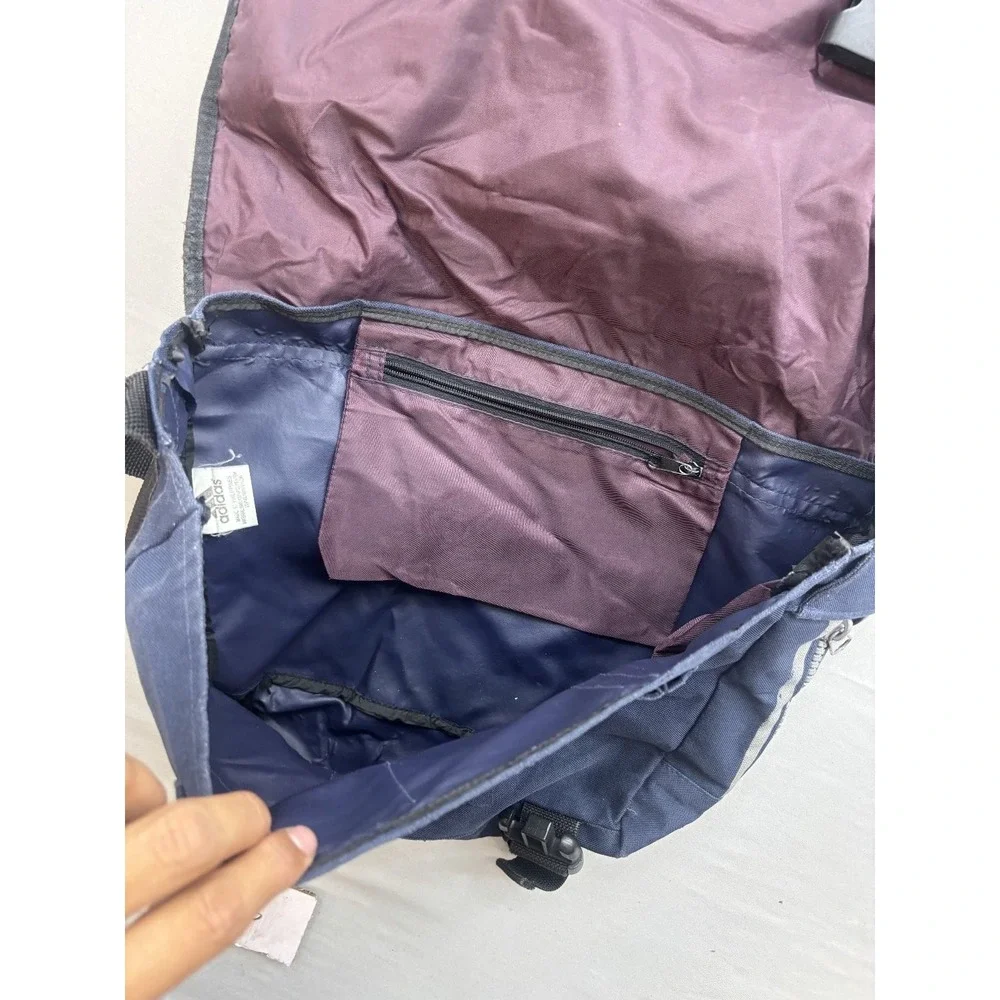 Adidas Navy Blue Messenger Bag Crossbody Waist Pack Sporty Y2K Navy Orange